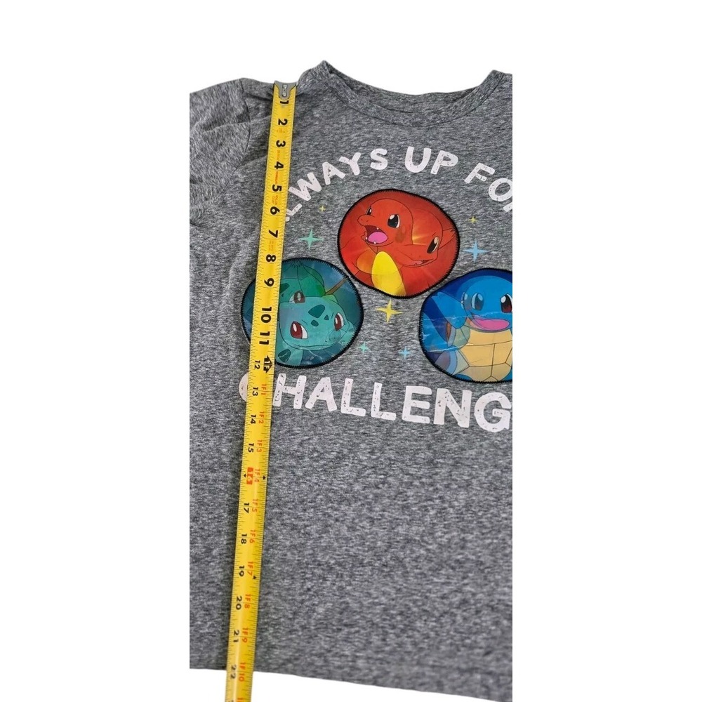 Pokemon Boys Graphic Crew Neck Gray Shirt Kids Size Large‎ Up For A Challenge - Picture 7 of 8